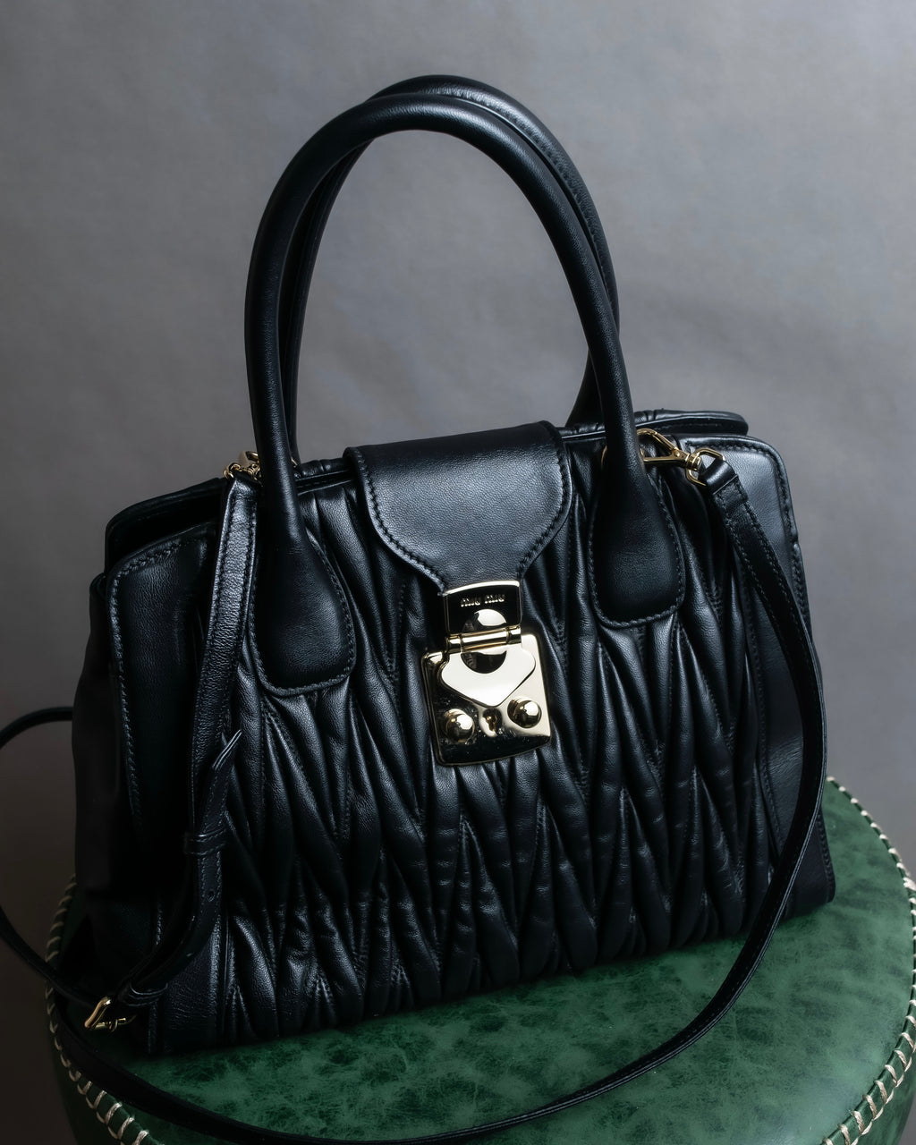 "MIU MIU" Matelasse design 2way leather bag