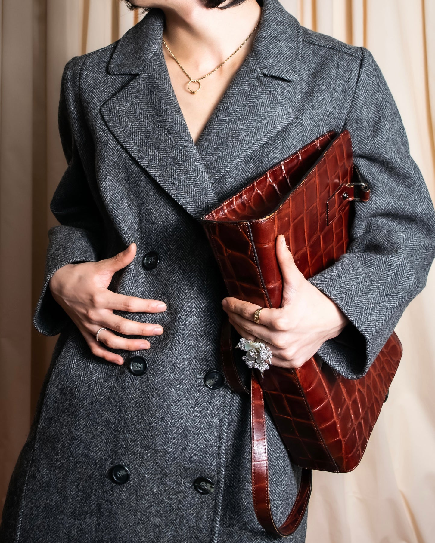 “Judi Rich” Beautiful tweed double breasted coat