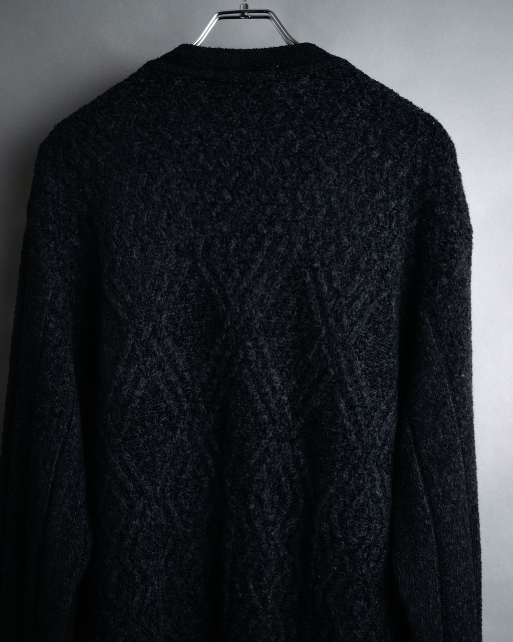 “Yves Saint Laurent” 90’s Textured diamond pattern cardigan