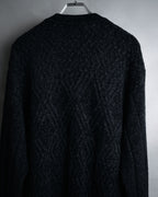 “Yves Saint Laurent” 90’s Textured diamond pattern cardigan