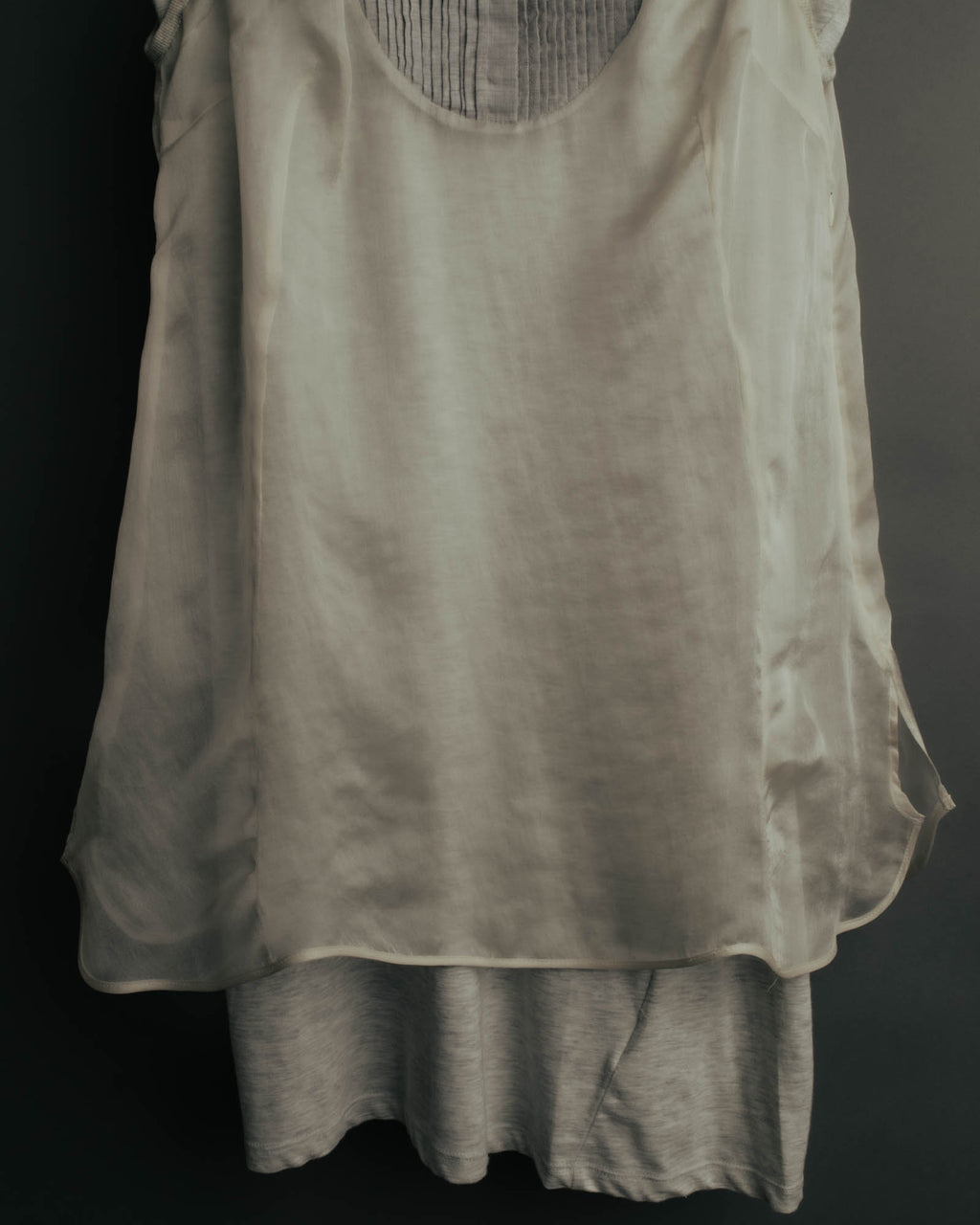 -SPECIAL- “Brunello Cucinelli” 00’s-10’s Sheer layered sleeveless tunic dress