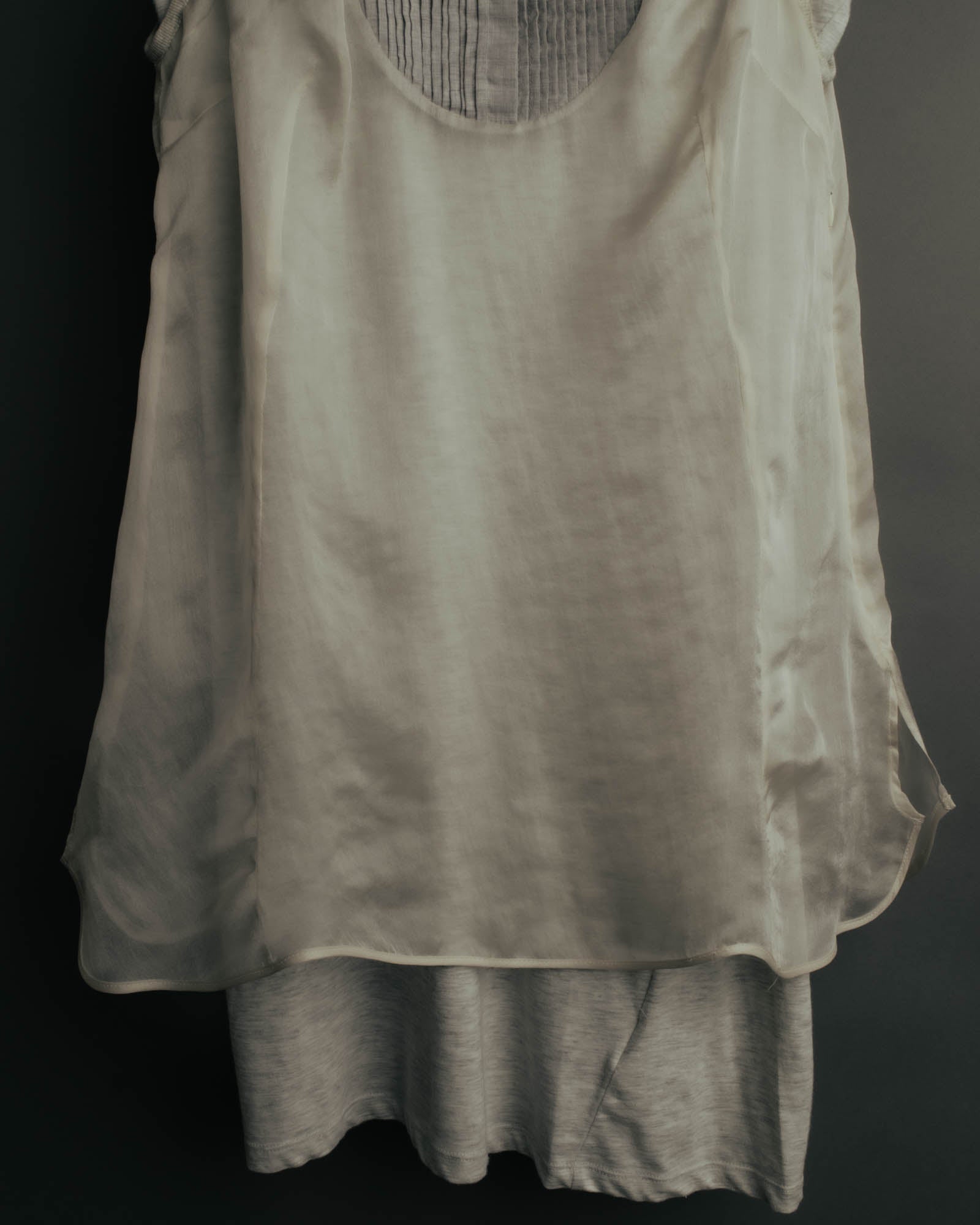 -SPECIAL- “Brunello Cucinelli” 00’s-10’s Sheer layered sleeveless tunic dress