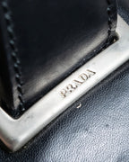 "PRADA" Structured top handle leather bag