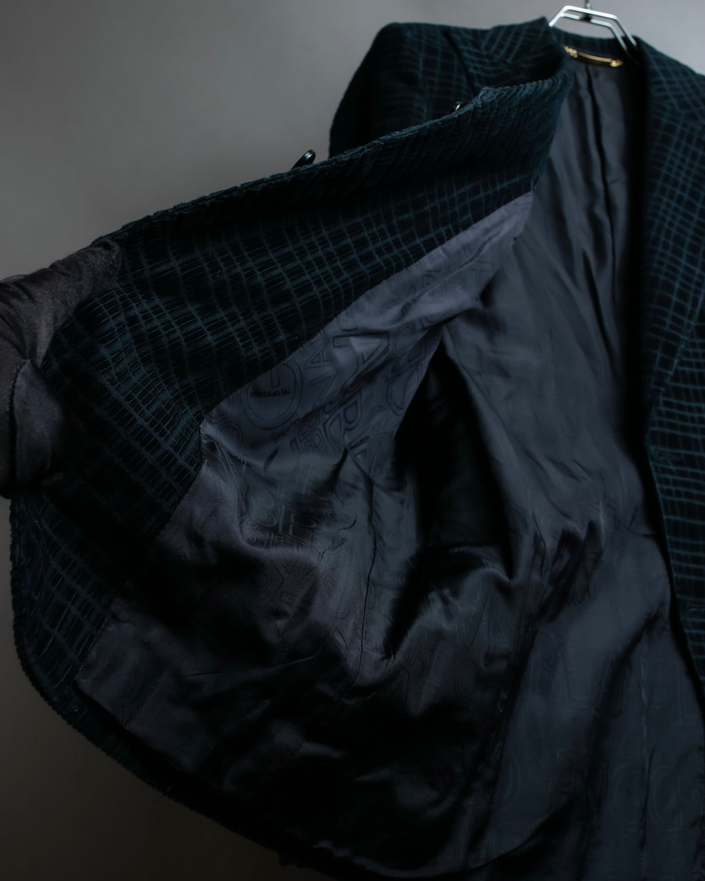 "DOLCE &amp; GABBANA" Checkered velvet tailored jacket