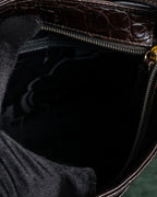 "Salvatore Ferragamo" 90’s crocodile embossed vara shoulder bag