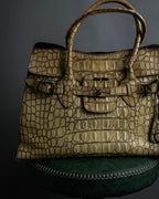 "MIU MIU" Belt strap design embossed leather hand bag