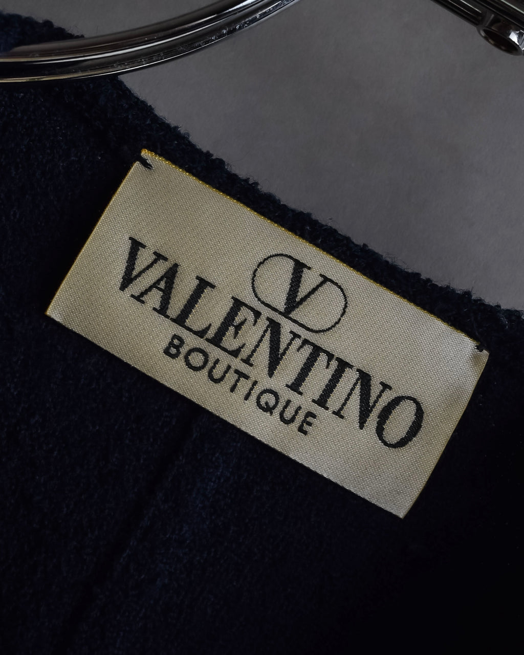 "VALENTINO" Wool boucle concealed front tailored jacket