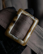 "HIROKI" Real fur lined maxi length belted coat