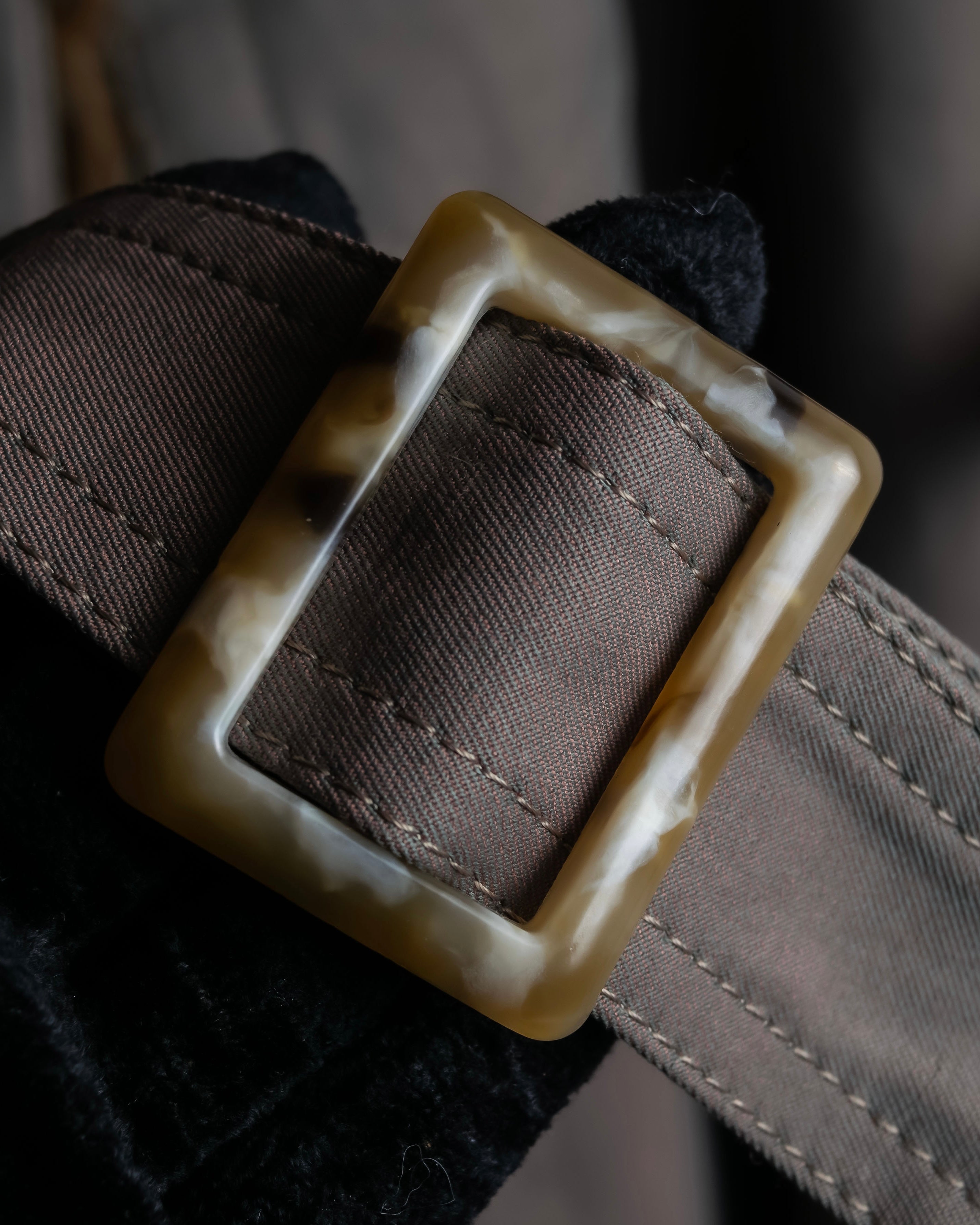 "HIROKI" Real fur lined maxi length belted coat