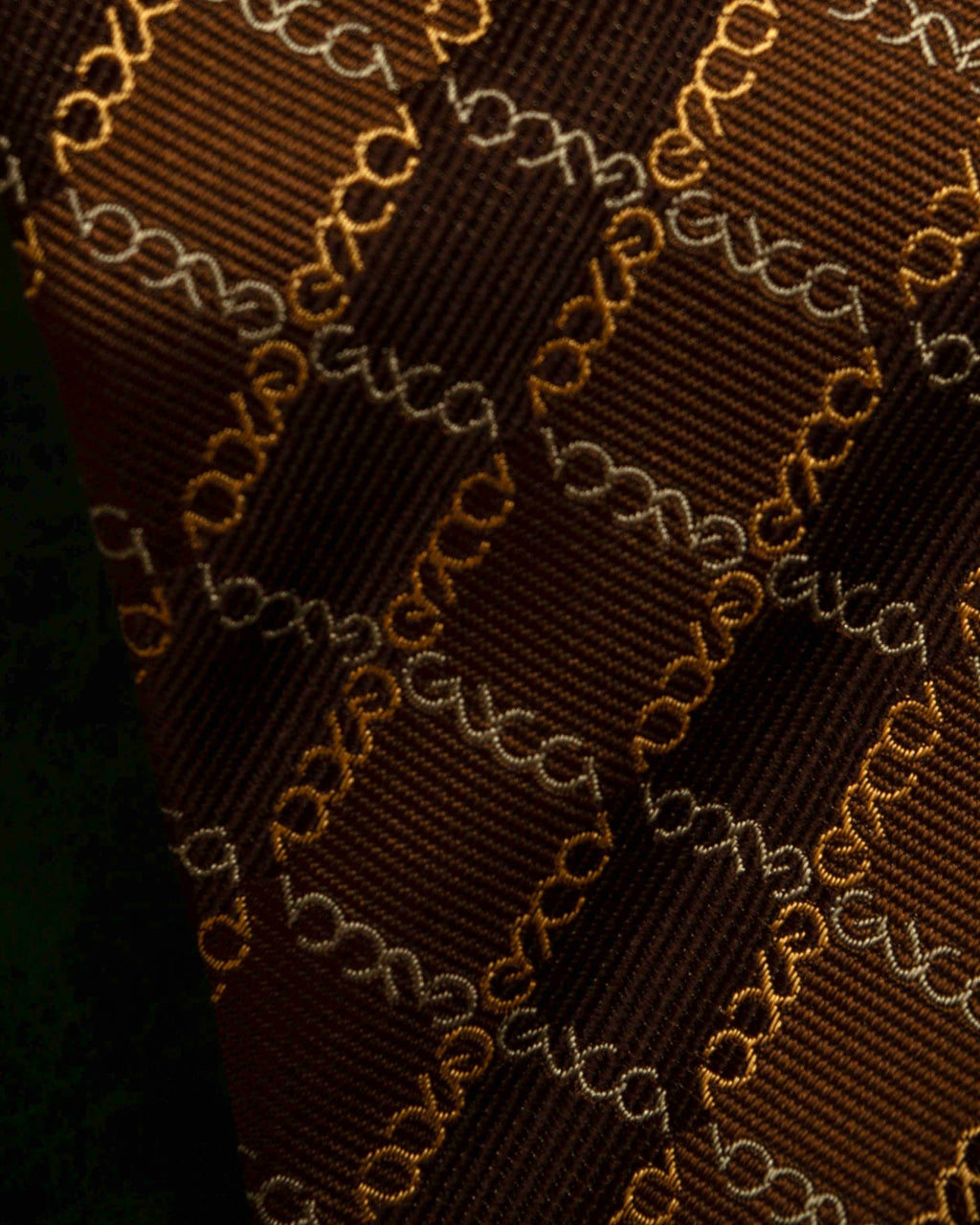 "GUCCI" Chain plaid design silk neck tie