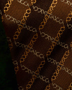 "GUCCI" Chain plaid design silk neck tie