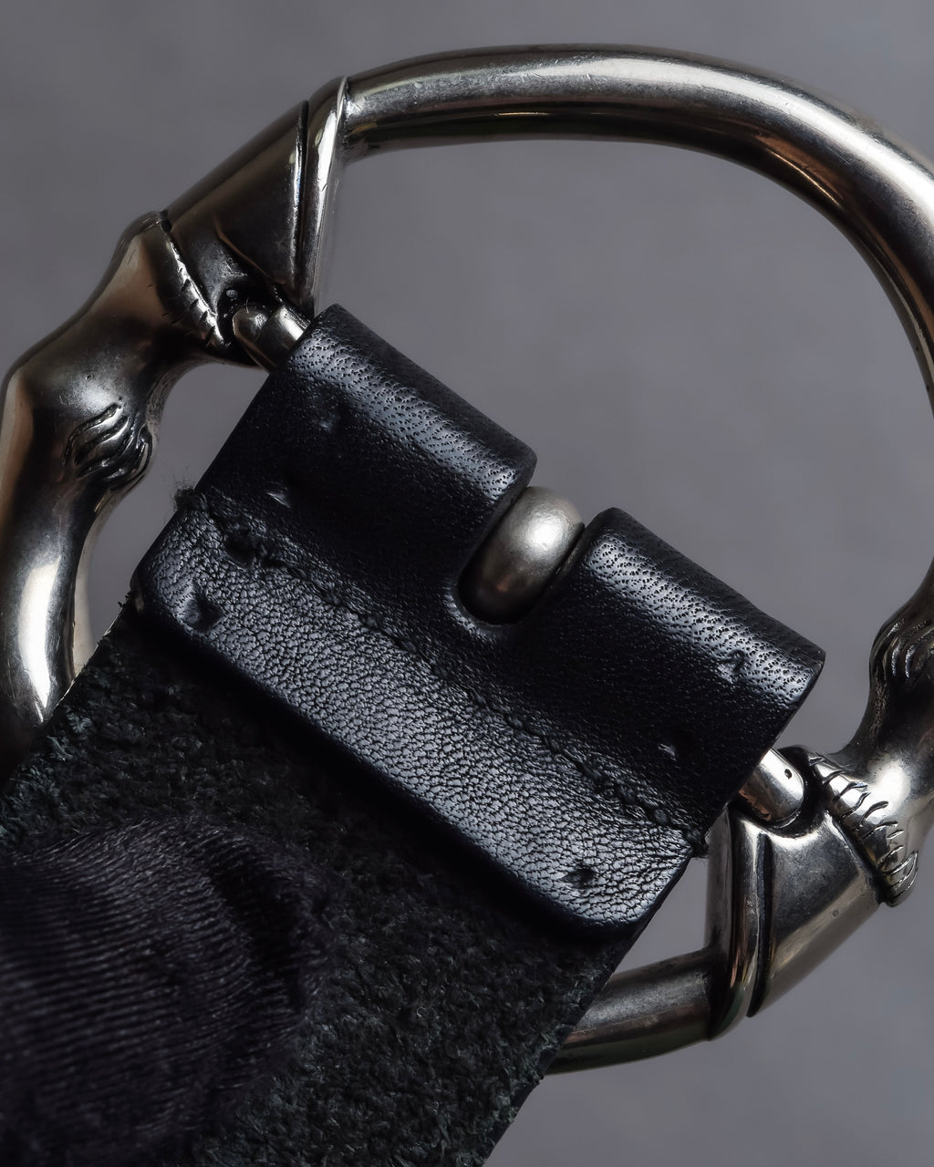 "GUCCI" Bamboo buckle motif leather belt