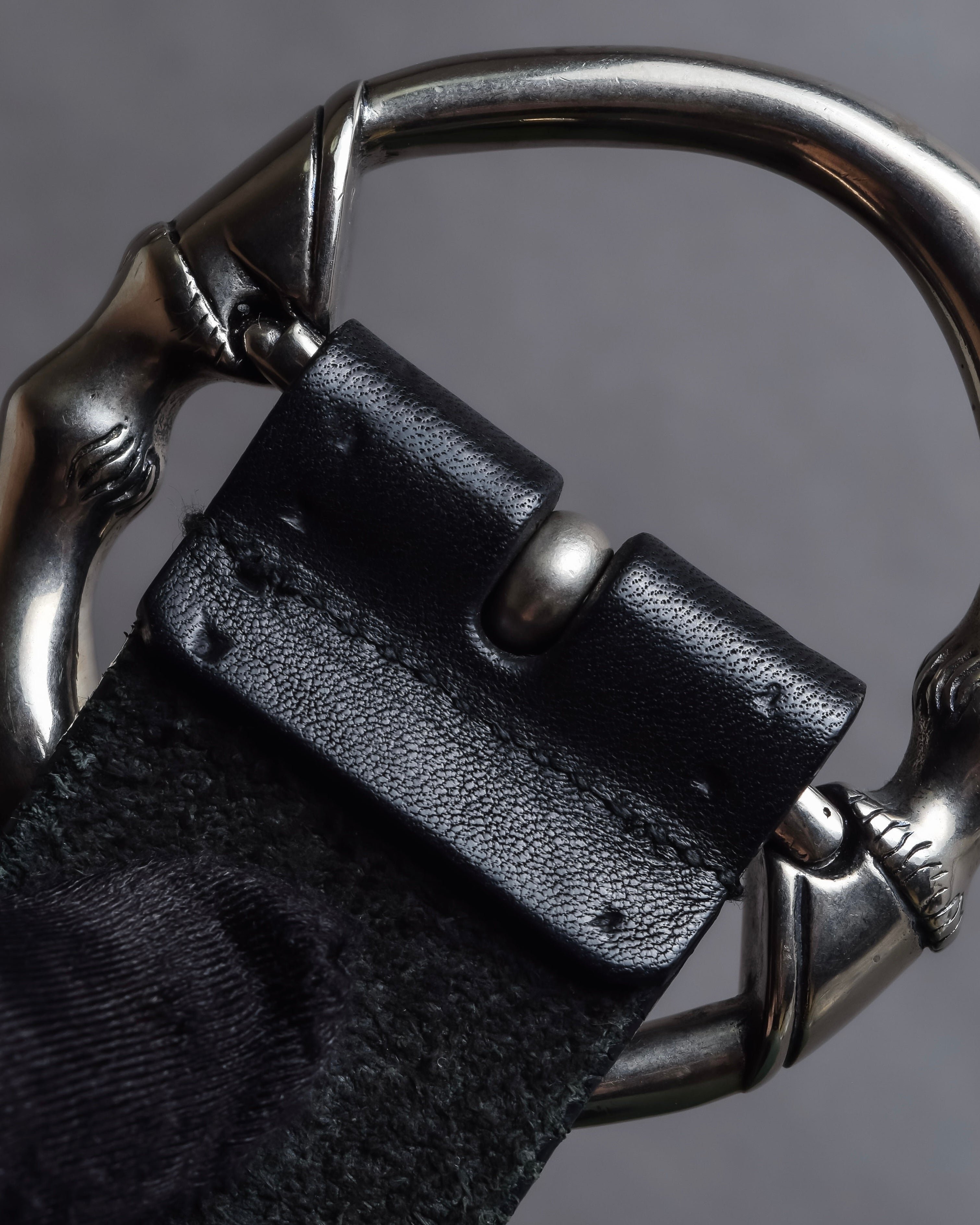 "GUCCI" Bamboo buckle motif leather belt