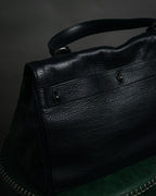 “YVES SAINT LAURENT” Late 2000s Muse Two grained leather flap hand bag