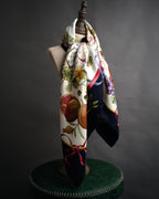 “Salvatore Ferragamo” 90’s Harvest still life silk scarf