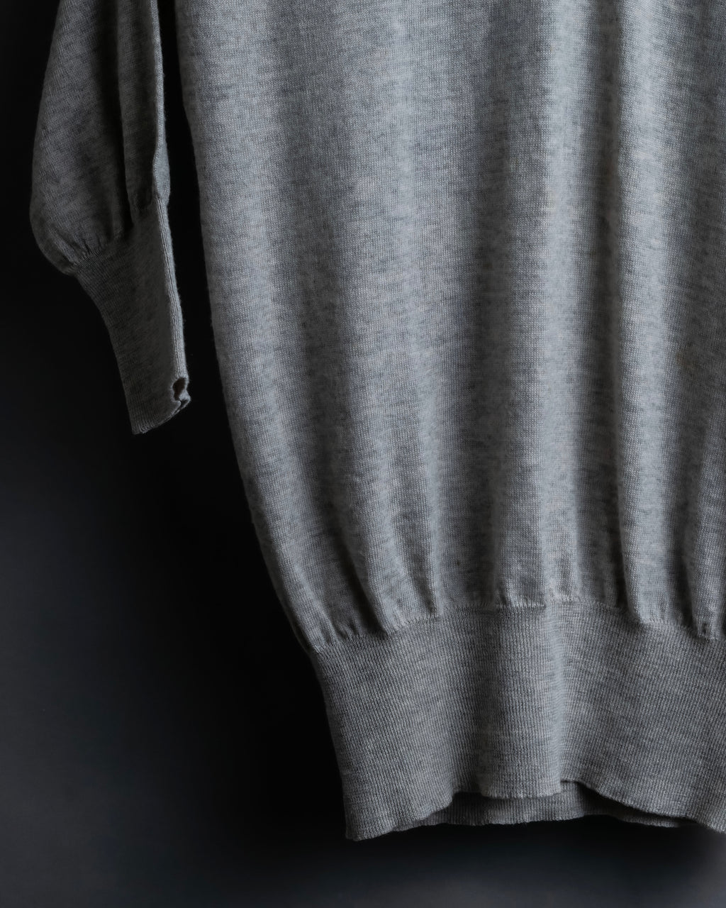 "JIL SANDER" Solid texture V neck mixed knit