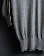 "JIL SANDER" Solid texture V neck mixed knit