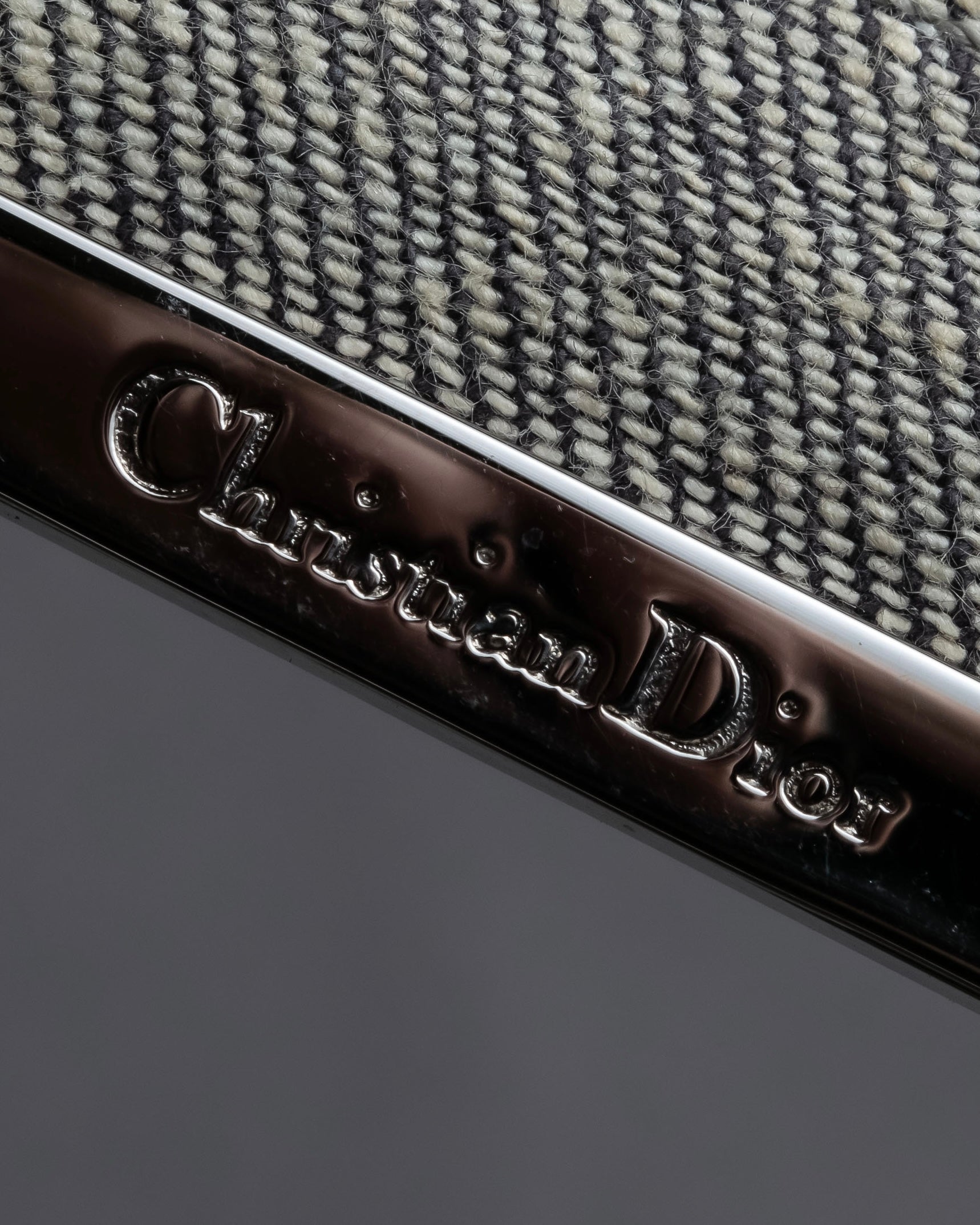 "Christian Dior" Malice Pearl Series greige color canvas shoulder bag