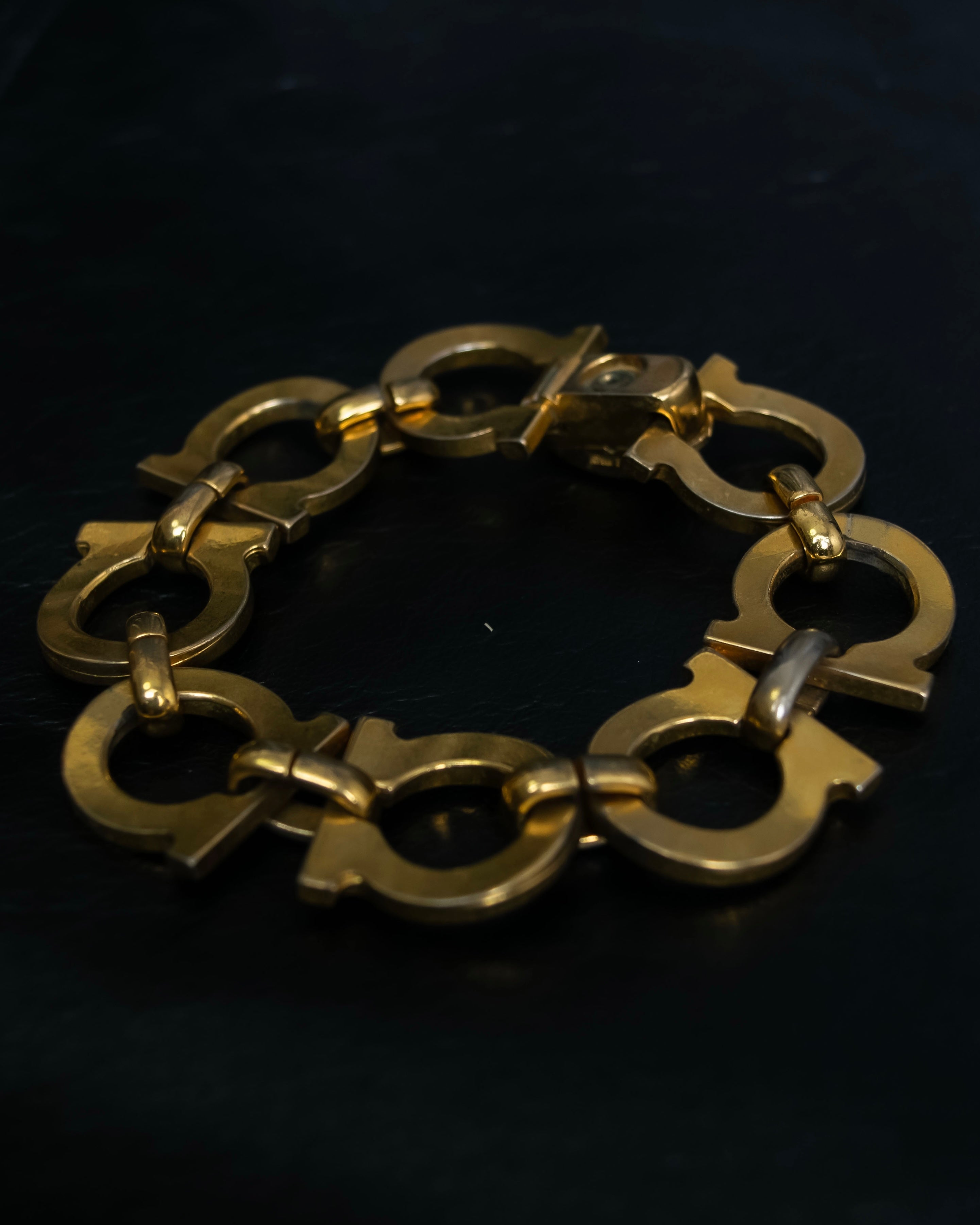 Salvatore Ferragamo Big Gancini gold chain bracelet