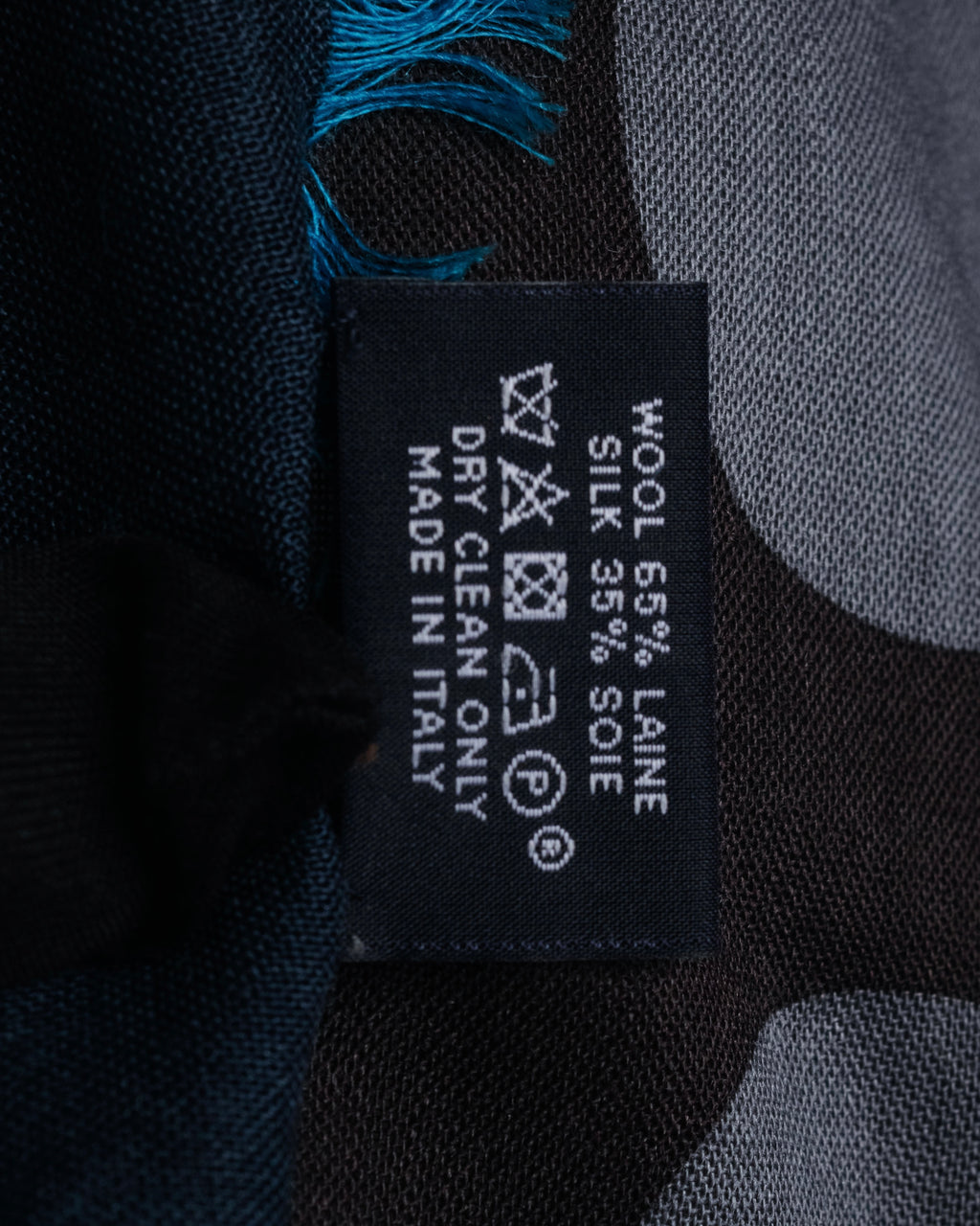 “HERMÈS” 10's-20's Polka dot wool silk fringed stole