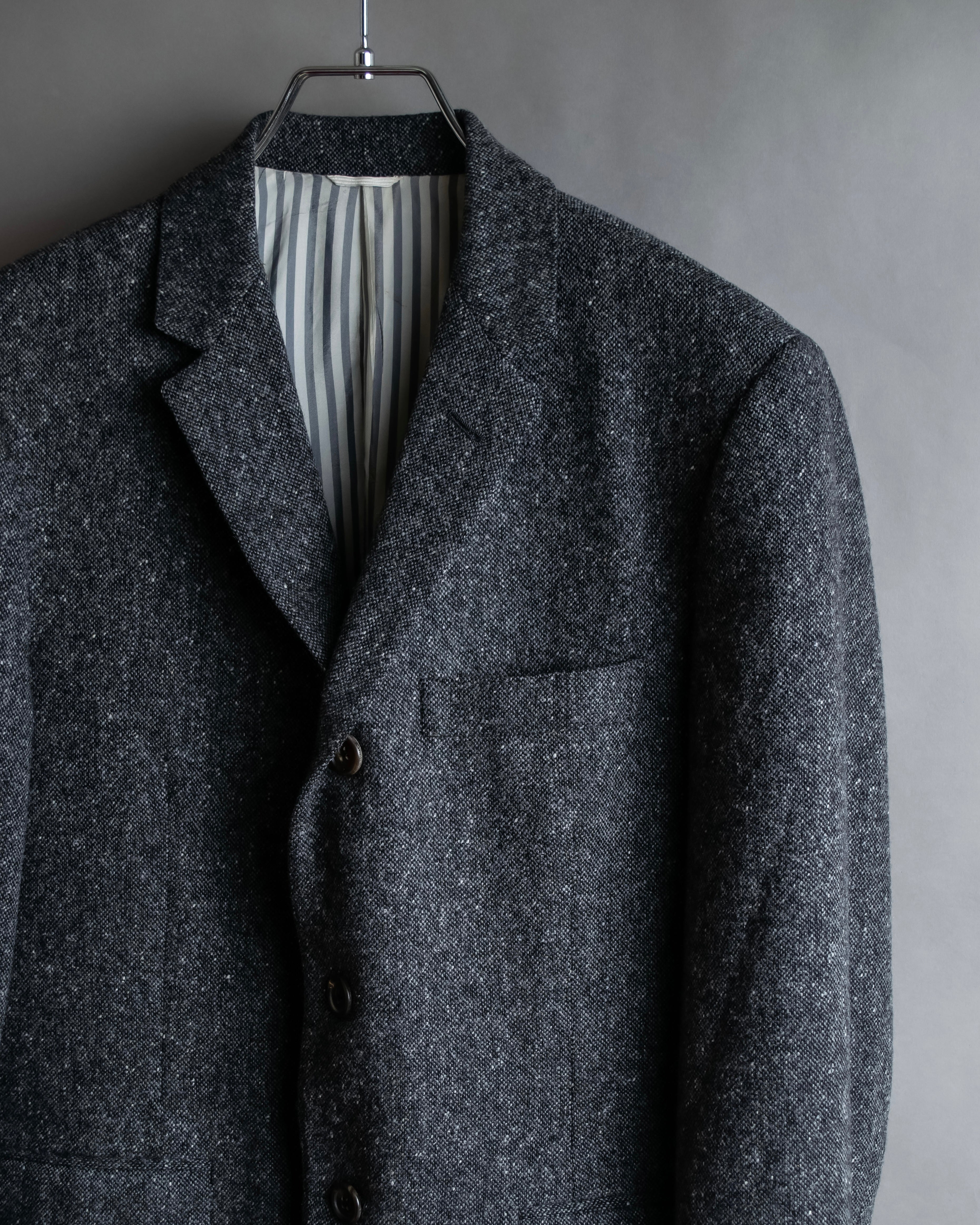 "THOM BROWNE" 3-button napped tweed tailored jacket