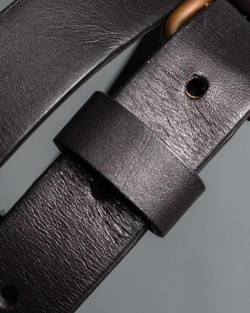 "CELINE" Triomphe motif stud design leather narrow belt