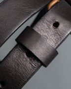 "CELINE" Triomphe motif stud design leather narrow belt