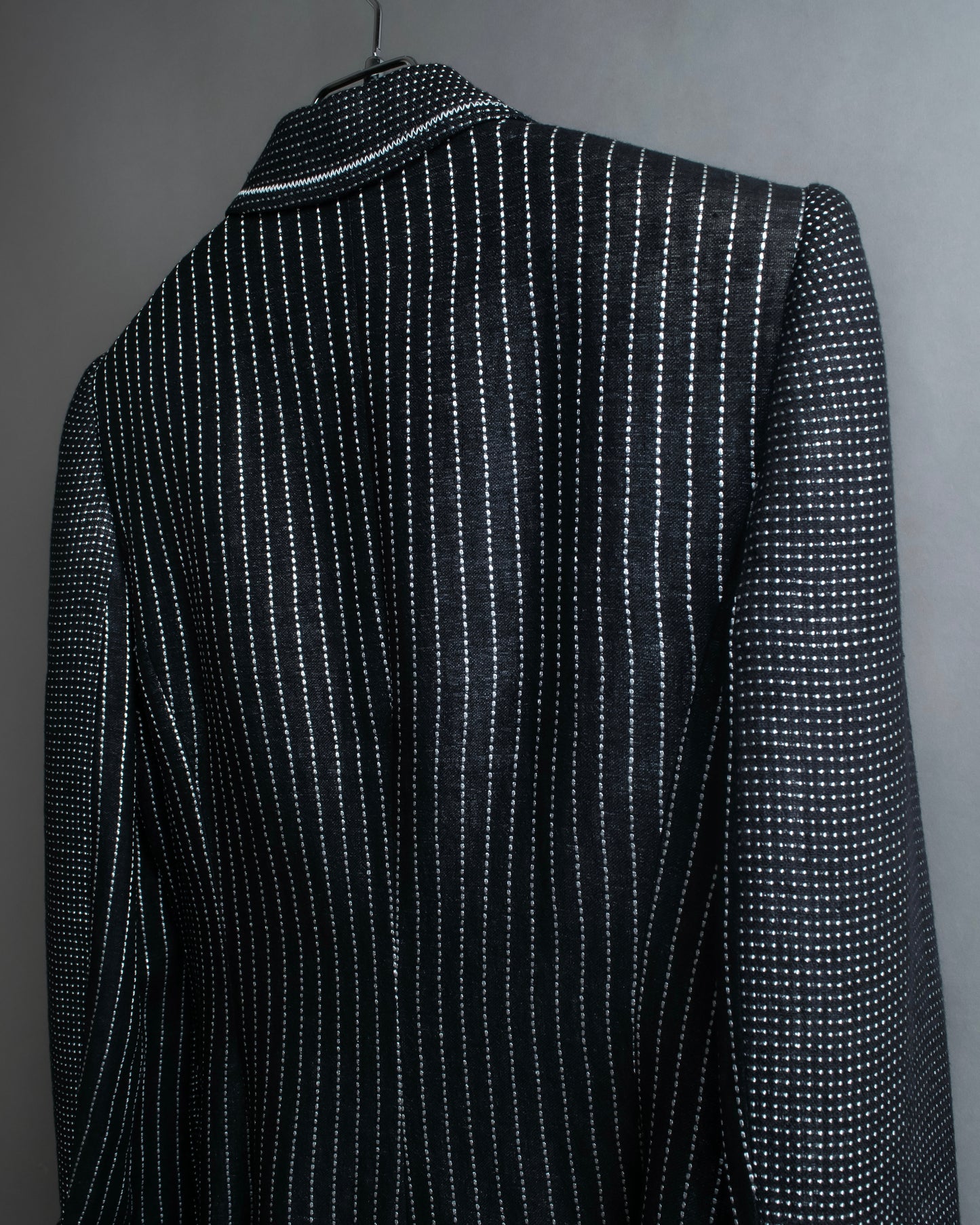 "GIANFRANCO FERRE" Striped＆dotted peak lapel tailored jacket