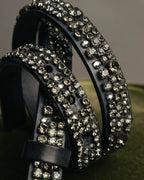 “CÉLINE” 2010 Crystal embellished leather belt