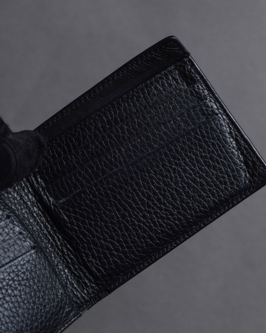 "MAISON MARGIELA" Grain texture leather snap wallet