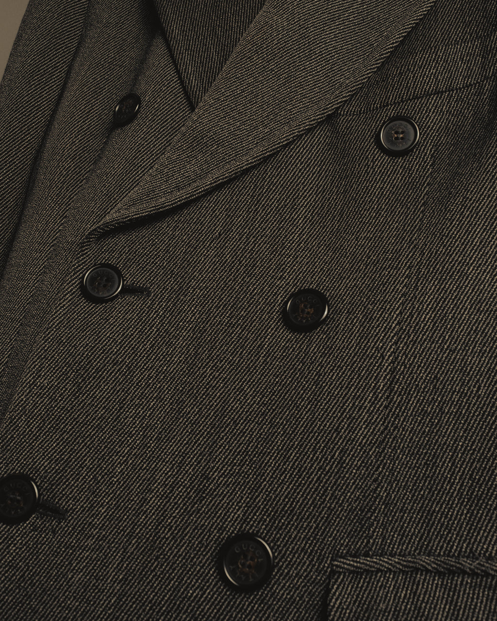 “GUCCI” Late 90’s-early 00’s military double breasted wool coat