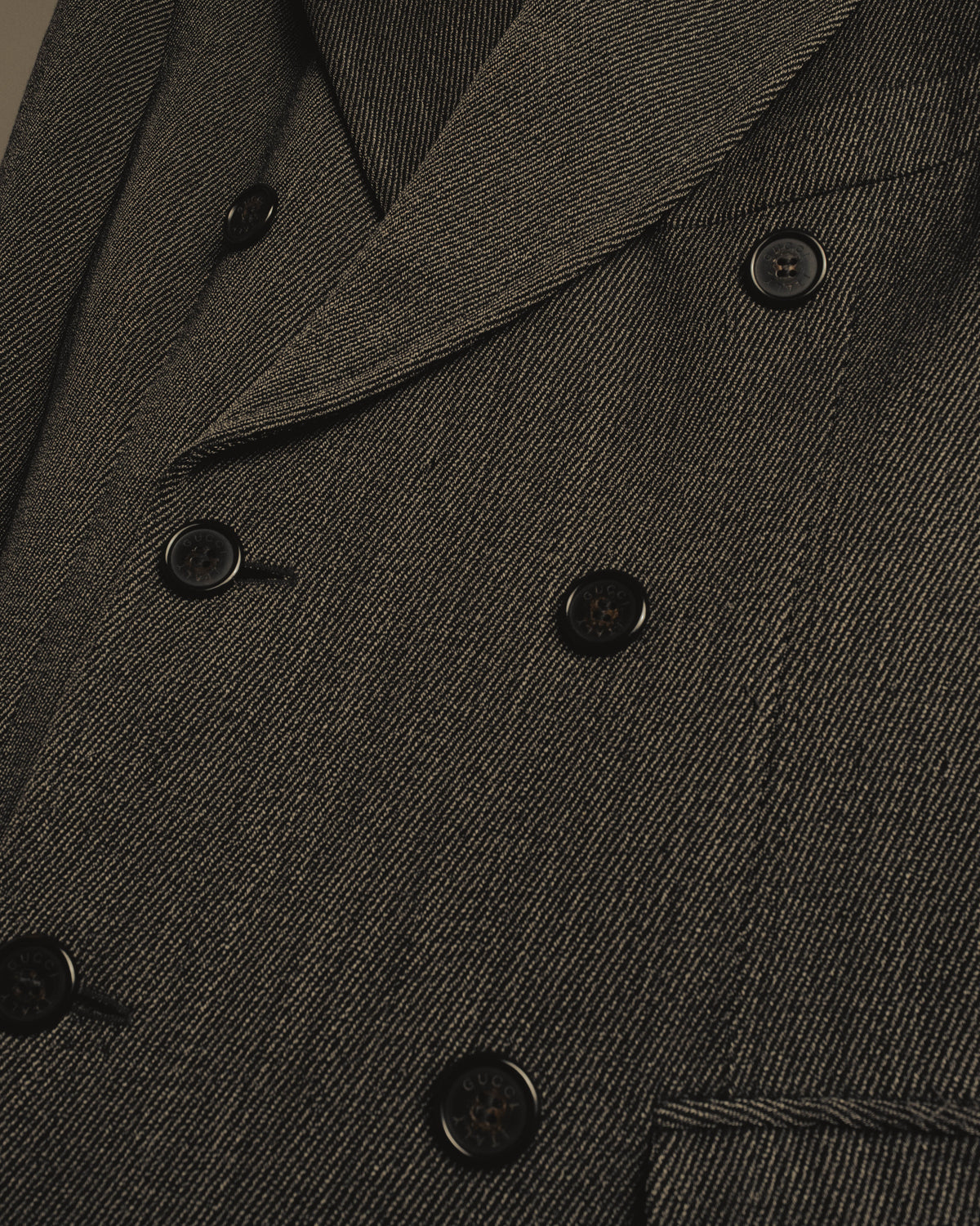 “GUCCI” Late 90’s-early 00’s military double breasted wool coat