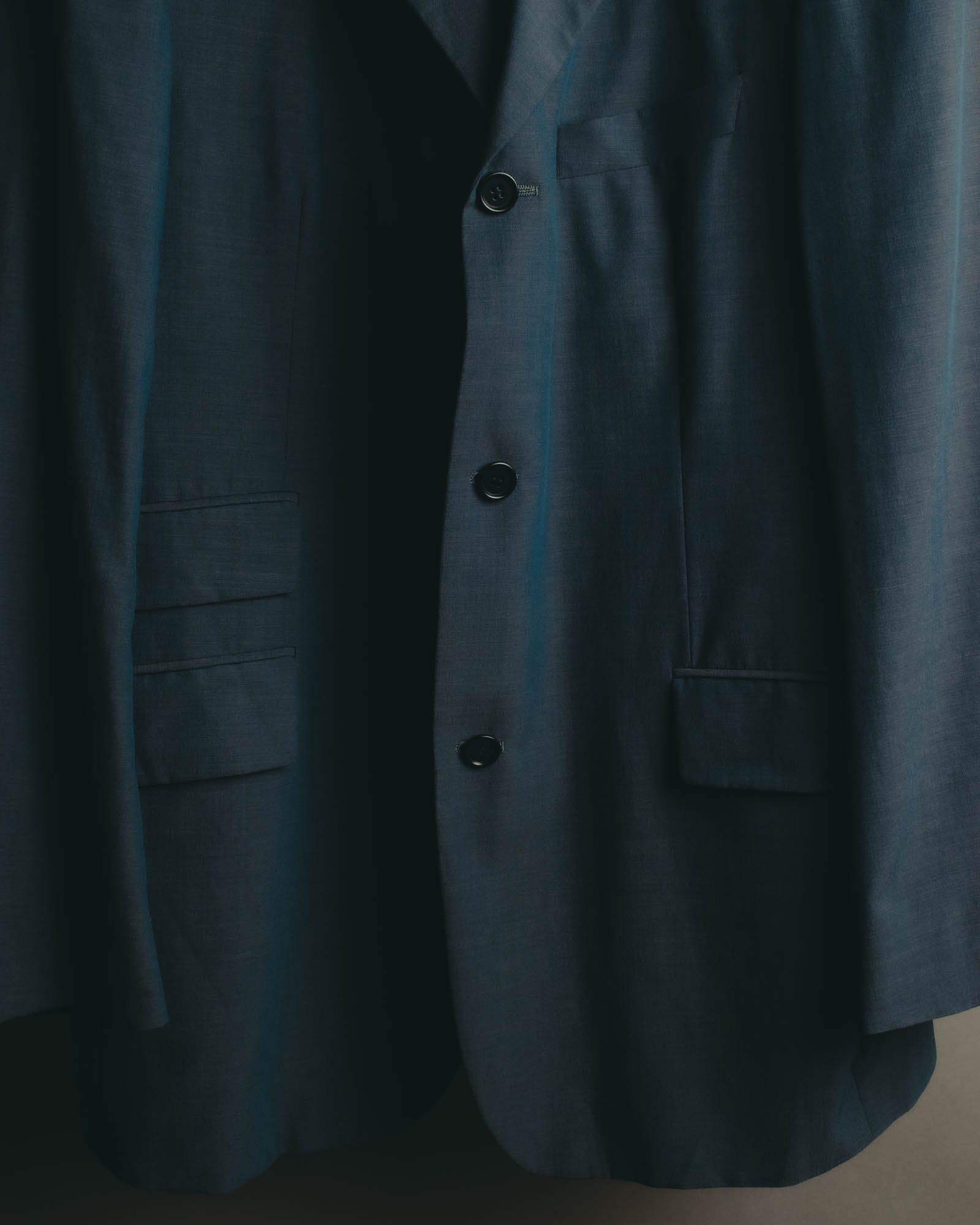 “Vintage” Textured blue tailored jacket