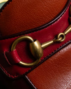 "GUCCI" Multicolor horsebit design heeled loafers