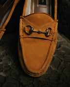"GUCCI" 10's Camel suede horsebit loafers
