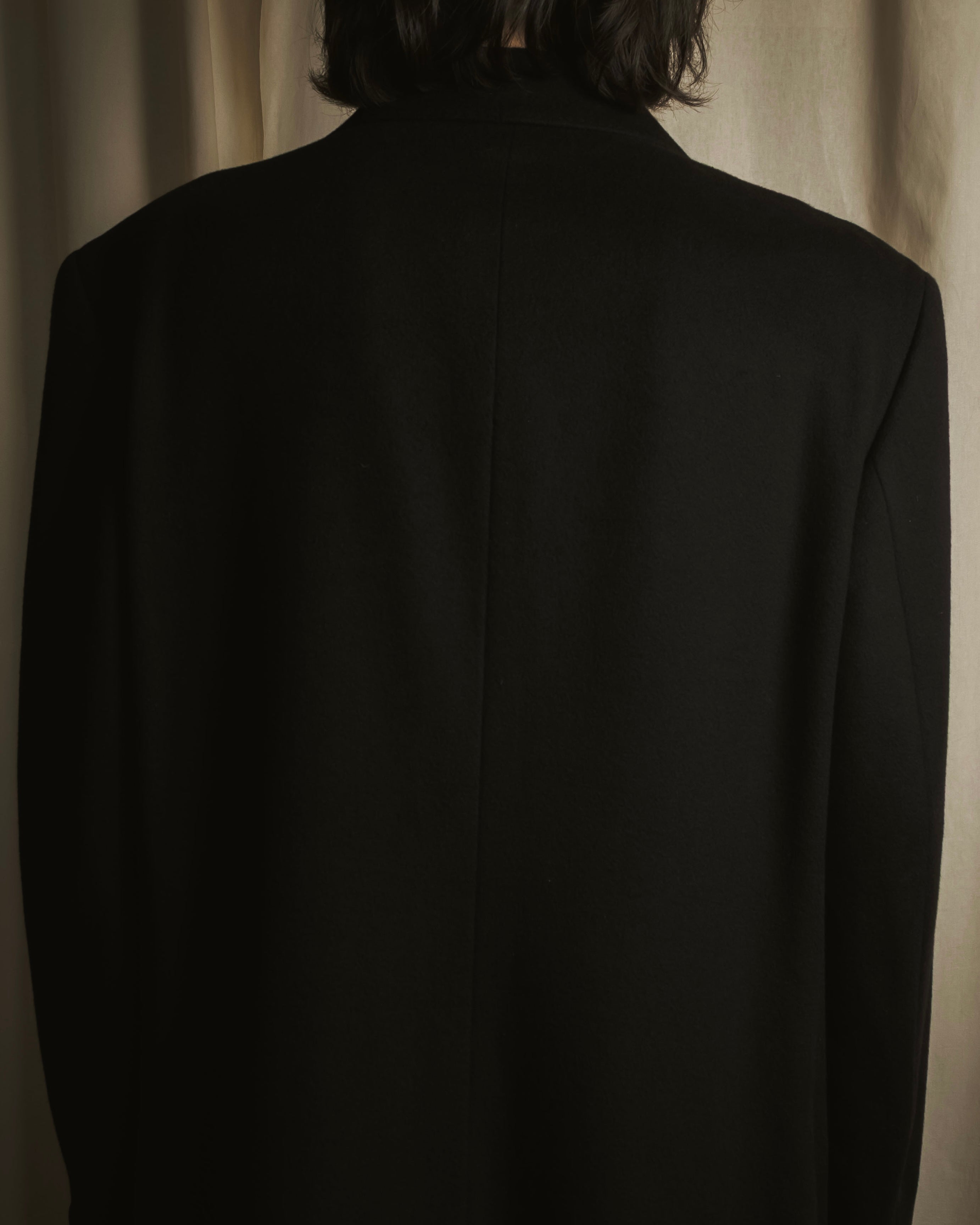 Abrigo doble botonadura de lana de los años 90 de YVES SAINT LAURENT