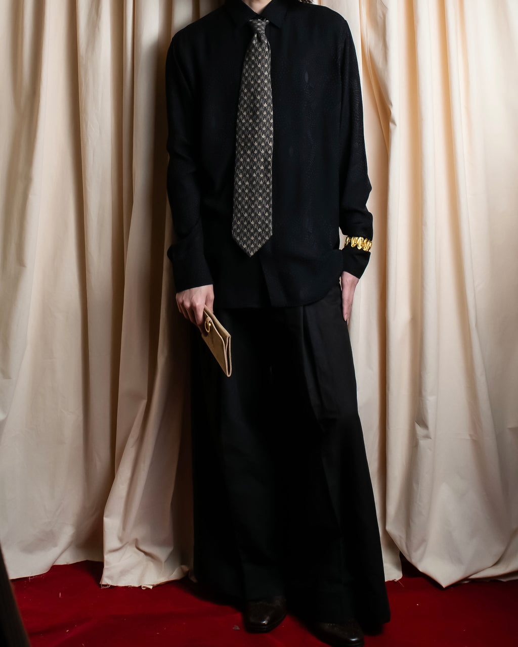 "ARMANI COLLEZIONI" Houndstooth wool necktie