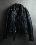 -MOOD MILLÉSIMES- 80’s-90’s heavy-grain double riders jacket