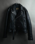 -MOOD MILLÉSIMES- 80’s-90’s heavy-grain double riders jacket