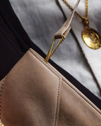 "HERMES" 70's Diamond stitched envelope leather bag