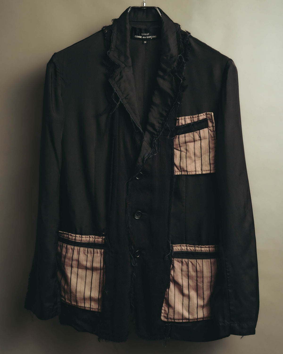“tricot COMME des GARÇONS” 2005SS Deconstructed mixed-fabric tailored jacket