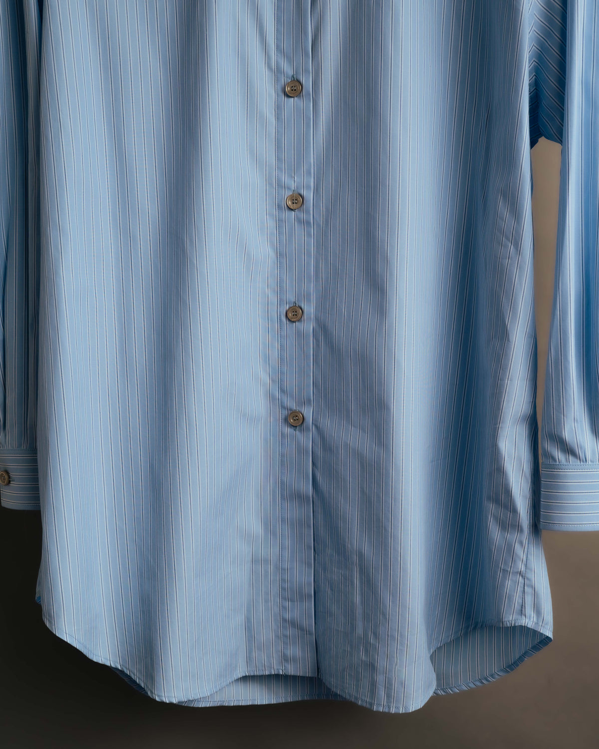 -SPECIAL- "GUCCI" 2010's-20's Pearl embellished detachable collar striped long shirt