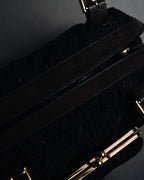 "DOLCE & GABBANA" 2005-06 Anniversary lace kisslock leather handbag