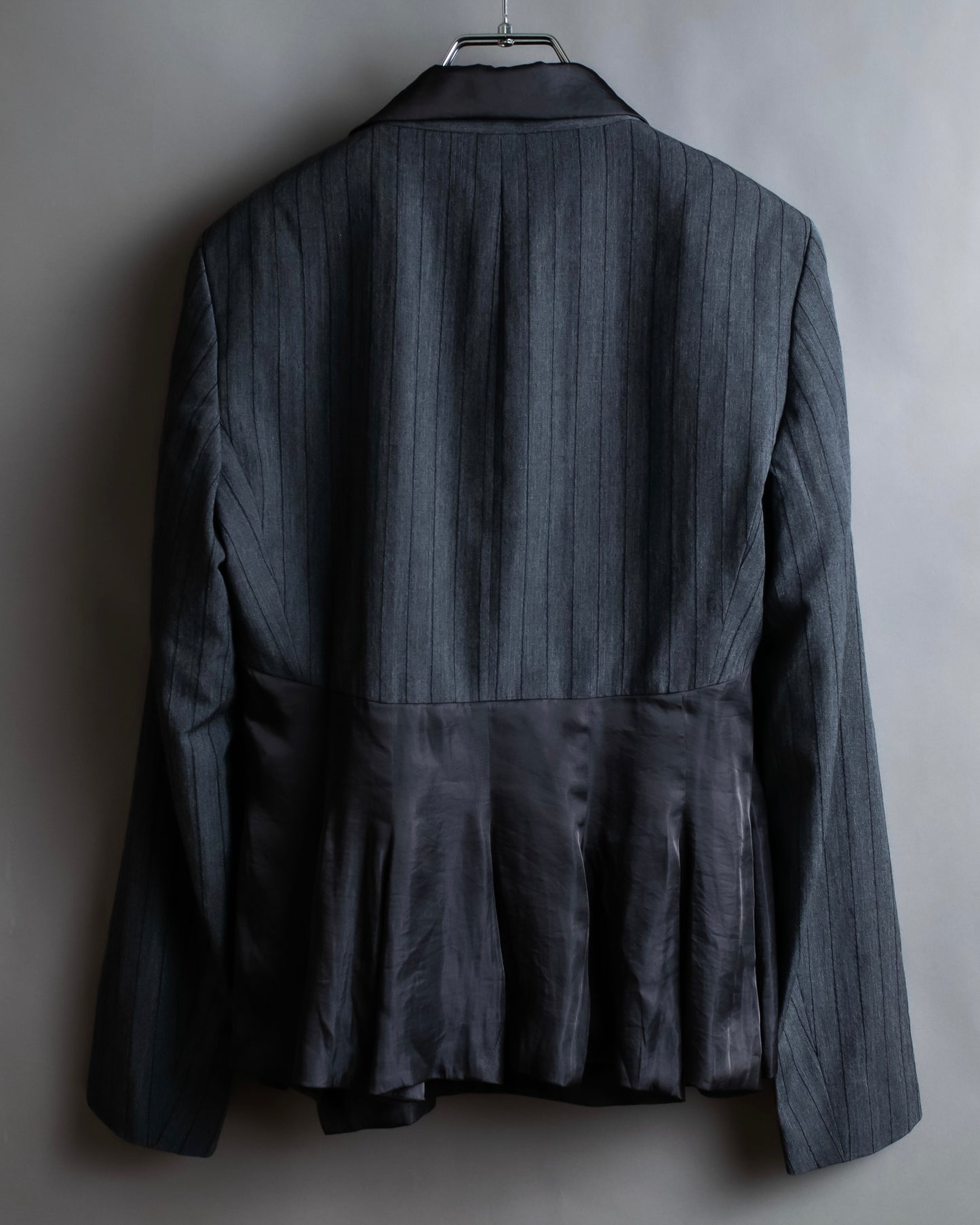 "ISSEY MIYAKE" Different material switching design shape pattern tailored jacket