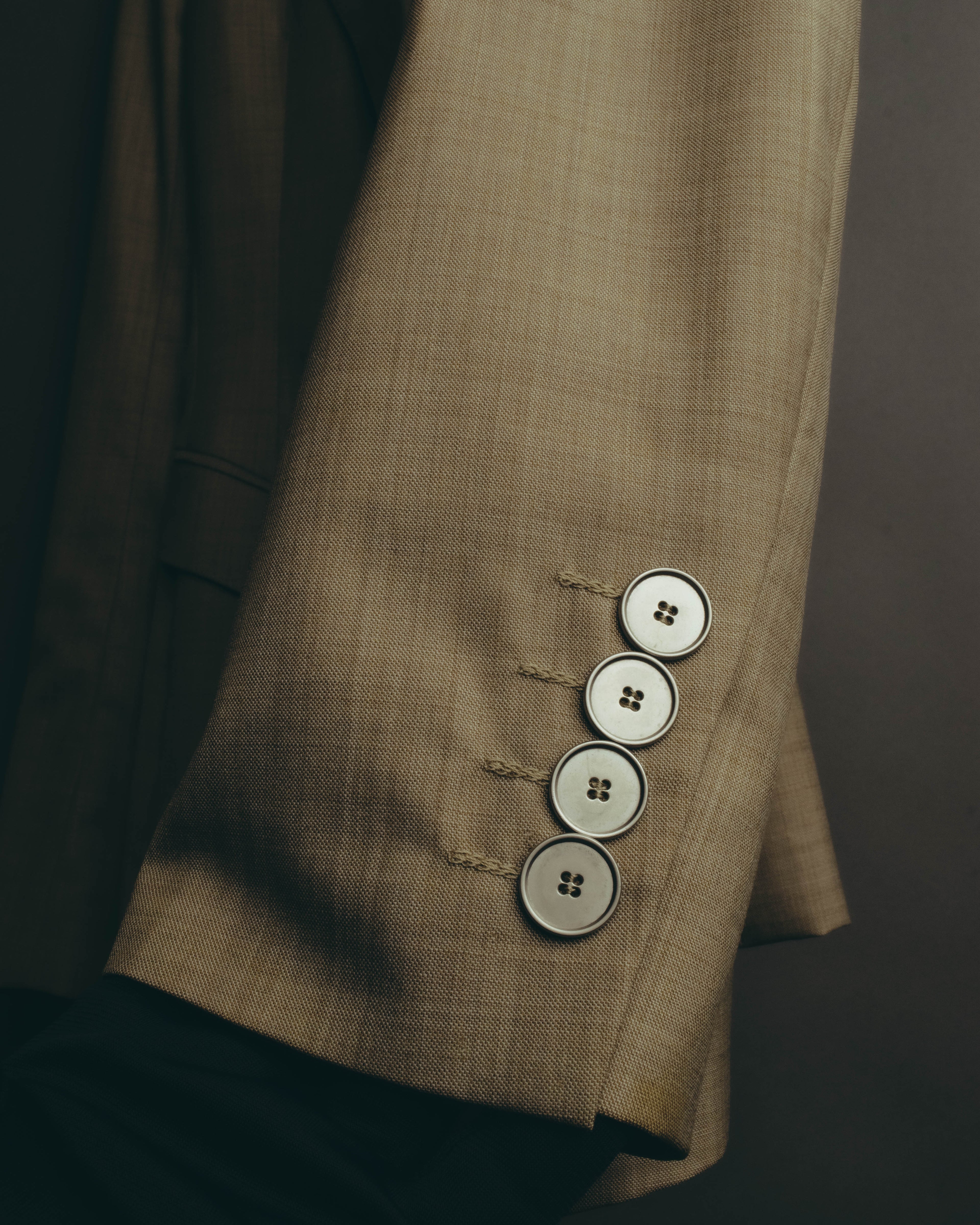 -SPECIAL- "HERMÈS" 90's-00's Wool silk tailored asymmetrical setup suit
