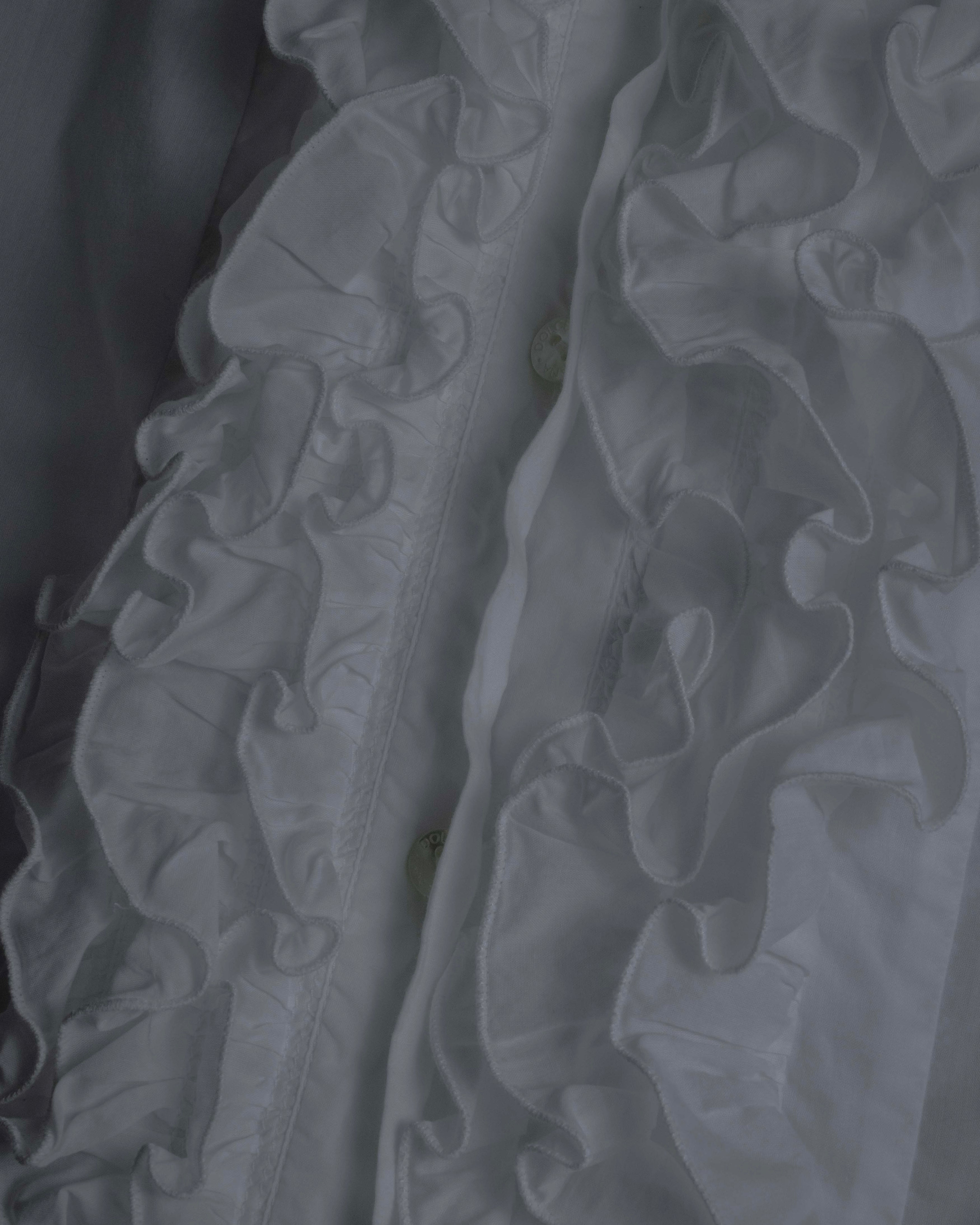 "Dolce & Gabbana" Tiered frill design white shirt