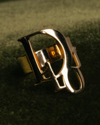 "Christian Dior" 00's Openwork Dior logo gold ring