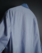"GUCCI" Michele design tonal contrast-collar classic dress shirt