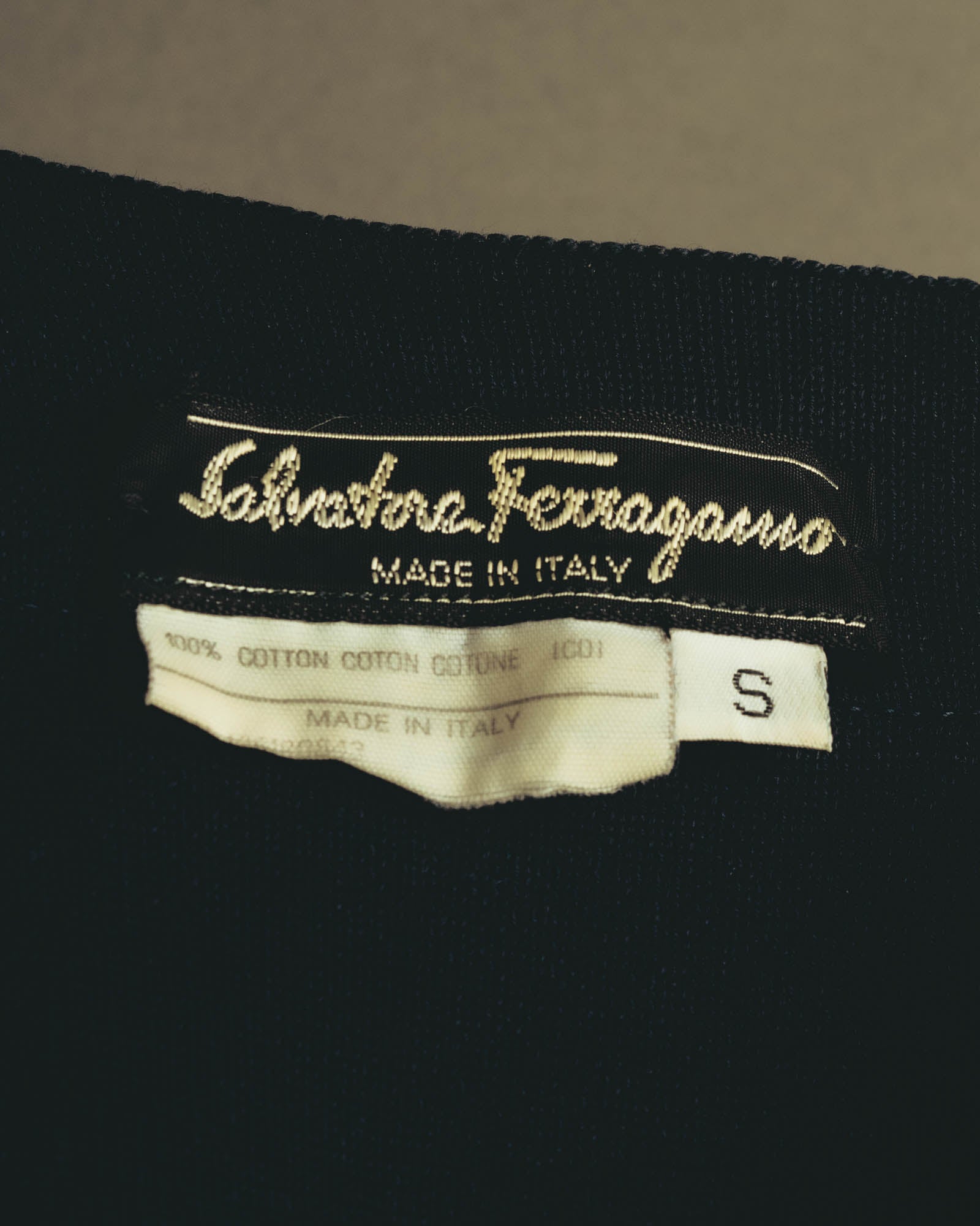 "Salvatore Ferragamo" 80's-90's Elegant cotton knit cardigan