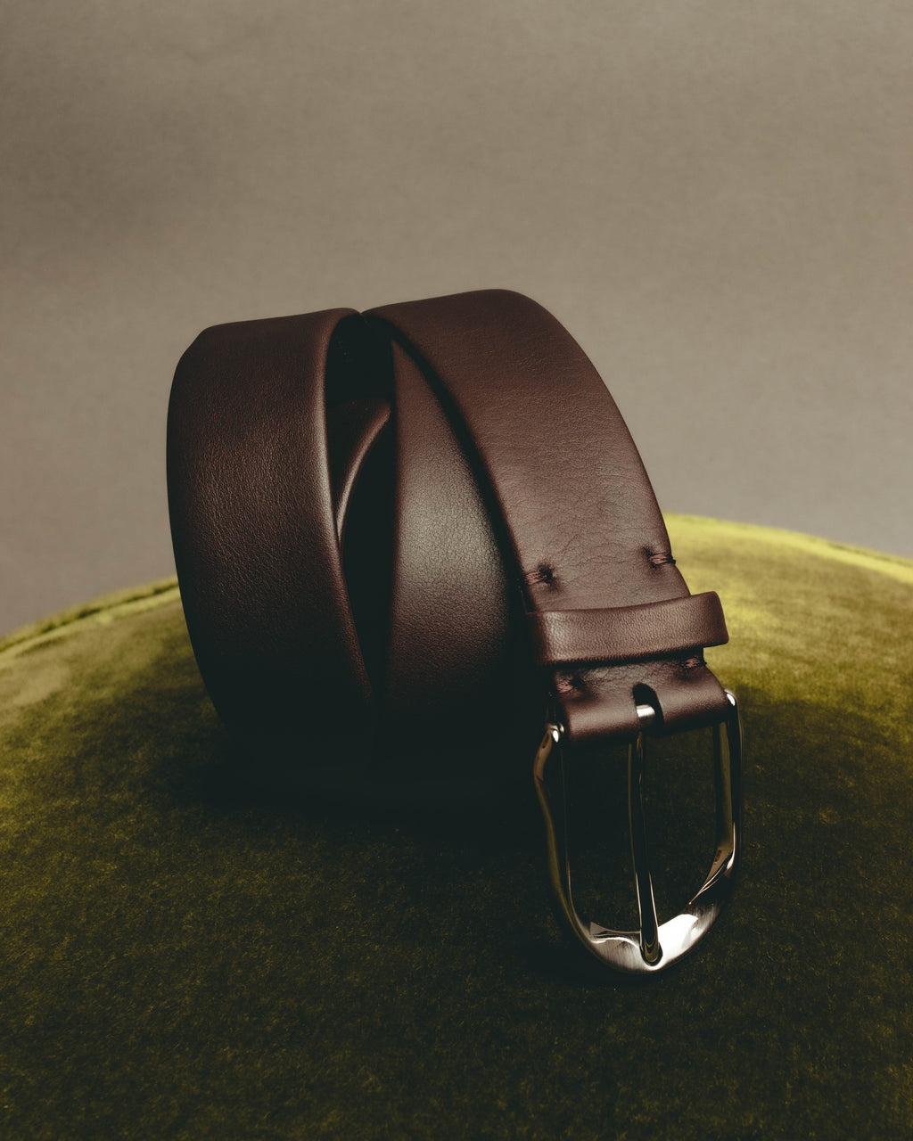 "Ermenegildo Zegna" Classic stitched leather belt